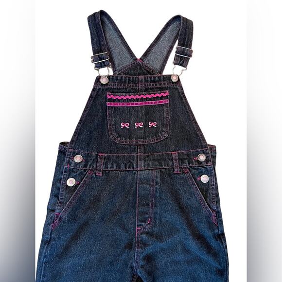 FADED GLORY Girls Black and Pink Sparkle One Piece Jumper with belt loop SZ 7 - Picture 5 of 11